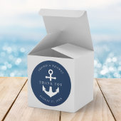 編集可能な背景色いかり結婚の感謝 ラウンドシール