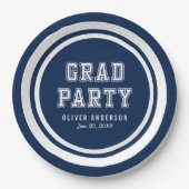 編集可能な背景色のグラデーション ペーパープレート (正面)