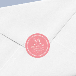 編集可能な背景色の名前モノグラムアドレス ラウンドシール