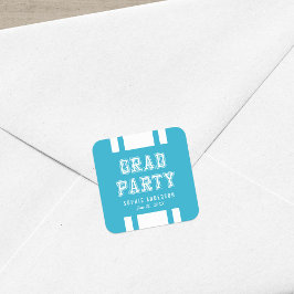 編集可能な背景色の多様性の卒業パーティー スクエアシール