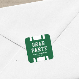 編集可能な背景色の多様性の卒業パーティー スクエアシール