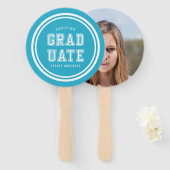 編集可能な背景色の多様性の大学院写真 ハンドファン (正面&裏面)