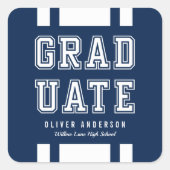 編集可能な背景色の多様性の大学院 スクエアシール (正面)