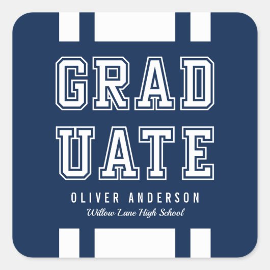 編集可能な背景色の多様性の大学院 スクエアシール (正面)