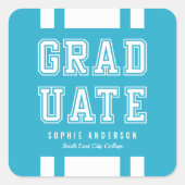 編集可能な背景色の多様性の大学院 スクエアシール (正面)