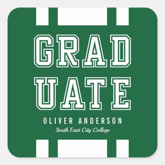 編集可能な背景色の多様性の大学院 スクエアシール (正面)