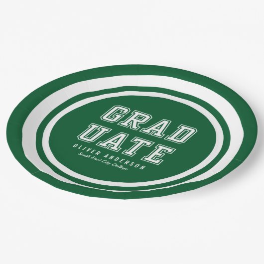 編集可能な背景色の多様性の大学院 ペーパープレート (アングル)