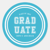 編集可能な背景色の多様性の大学院 ラウンドシール (正面)