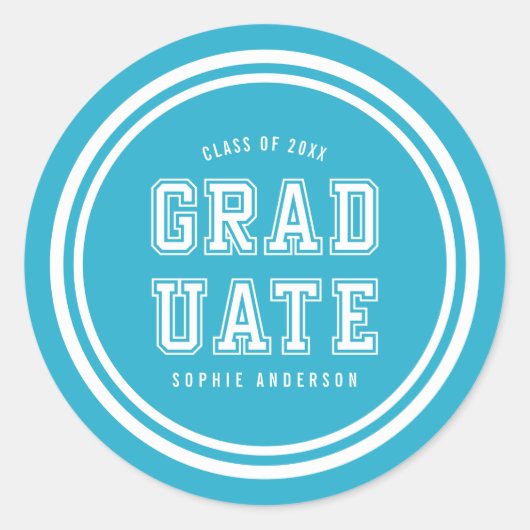 編集可能な背景色の多様性の大学院 ラウンドシール (正面)