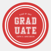 編集可能な背景色の多様性の大学院 ラウンドシール (正面)