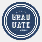 編集可能な背景色の多様性の大学院 ラウンドシール (正面)