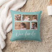 編集可能な背景色の家族の写真コラージュ クッション (ブランケット)