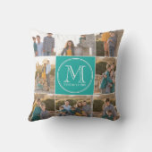 編集可能な背景色カスタムモノグラム写真 クッション (裏面)