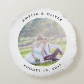 編集可能な背景色フォトの結婚追加 ラウンドクッション (裏面)