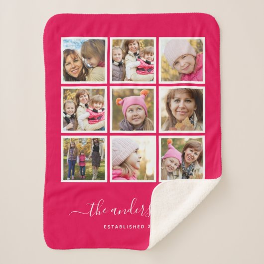 編集可能な背景色フォトコラージスクリプト シェルパブランケット (正面)