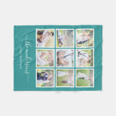 編集可能な背景色フォトコラージスクリプト フリースブランケット (正面(横))