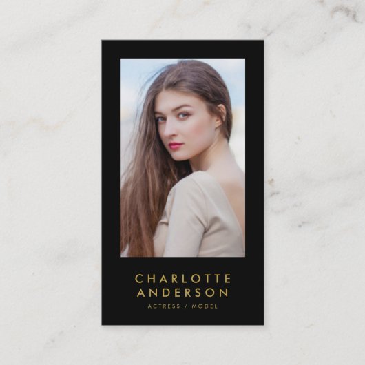 編集可能な背景色プロファイルのヘッドショットフォト 名刺 (正面)