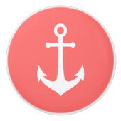 編集可能な背景色ホワイトいかり セラミックノブ (正面)