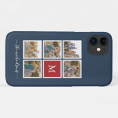 編集可能な背景色モノグラムフォトコラージュ Case-Mate iPhoneケース (裏面(横))