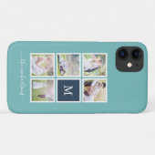 編集可能な背景色モノグラムフォトコラージュ Case-Mate iPhoneケース (裏面(横))