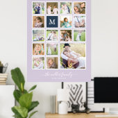 編集可能な背景色モノグラム写真コラージュ ポスター (ホームオフィス)