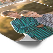 編集可能な背景色ラウンドモノグラム写真 ポスター (角)