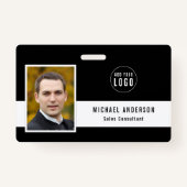 編集可能な背景色ロゴの写真名を追加 バッジ (正面)