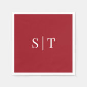 編集可能な背景色結婚のモノグラムナプキン スタンダードカクテルナプキン (正面)