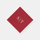 編集可能な背景色結婚のモノグラムナプキン スタンダードカクテルナプキン (角)