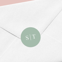 編集可能な背景色結婚のモノグラム ラウンドシール