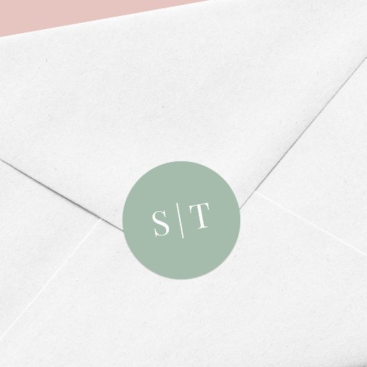 編集可能な背景色結婚のモノグラム ラウンドシール