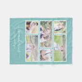 編集可能な背景色6つのフォトコラージスクリプト フリースブランケット (正面(横))