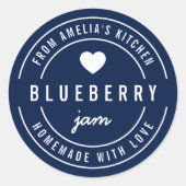 編集可能な背景色 手作りの愛を込めて ラウンドシール (正面)