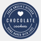 編集可能な背景色 手作りの愛情こもる ラウンドシール (正面)