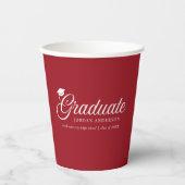 編集可能な背景色Mortarboard卒業生 紙コップ (正面)