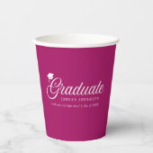 編集可能な背景色Mortarboard卒業生 紙コップ (正面)