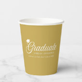 編集可能な背景色Mortarboard卒業生 紙コップ (裏面)