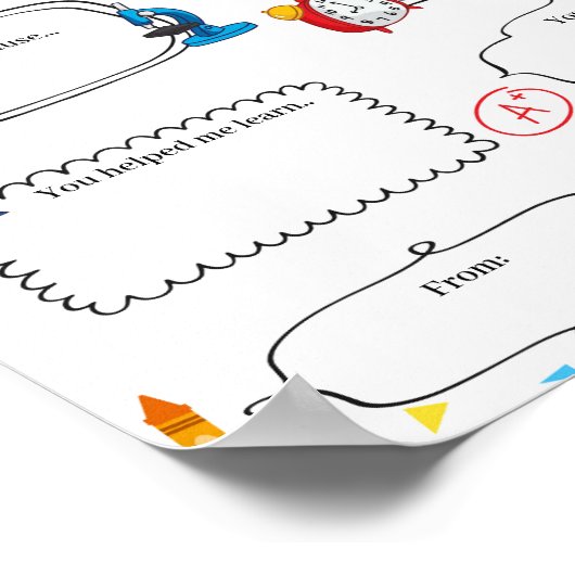 編集可能な自分の先生テンプレート ポスター (角)