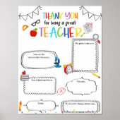 編集可能な自分の先生テンプレート ポスター (正面)