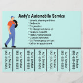 編集可能な自動車サービス電話番号フライヤー チラシ (正面)