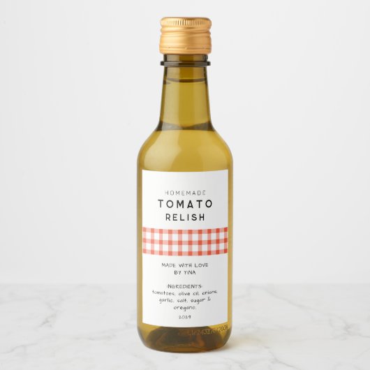 編集可能な自家製トマトチャツニーラベル ワインラベル (正面)