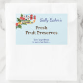 編集可能な自家製プリムローズフラワーオンブルー 長方形シール (バッグ)