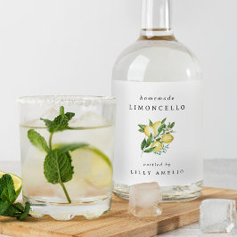 編集可能な自家製リモンチェッロ リキュールボトルラベル