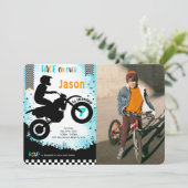 編集可能な自転車の誕生日写真招待状 招待状 (スタンド正面)