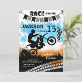 編集可能な自転車誕生日招待状、 招待状 (スタンド正面)