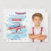 編集可能な航空機写真招待状 招待状 (正面)