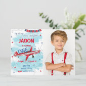 編集可能な航空機写真招待状 招待状 (スタンド正面)