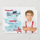 編集可能な航空機写真招待状 招待状 (正面)