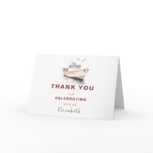 編集可能な船の女の子の誕生日お礼カード