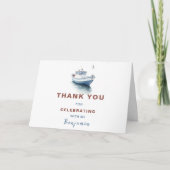 編集可能な船の誕生日お礼カード - 男の子 サンキューカード (正面)